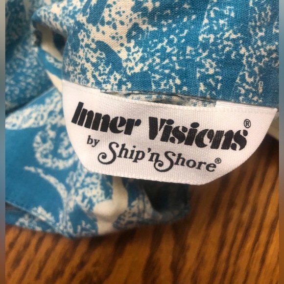 Vintage Turquoise Print Inner Vision Ship to Shore Skirt Set Size 10 - Picture 5 of 9